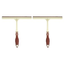 2pcs Shower Squeegee 9.8 Inch Cleaner Tool with Hole for Glass Window, Beige