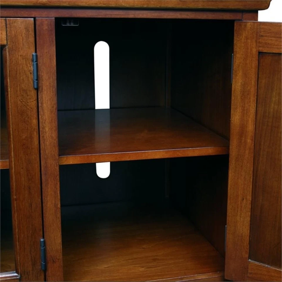 60-дюймовая подставка для телевизора Leick Westwood из твердой древесины вишня - Изображение 4 из 4