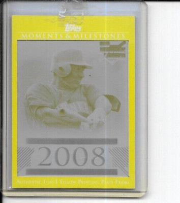 2008 Topps Moments and Milestones Jeff Clement Rookie Mariners print plate 1/1