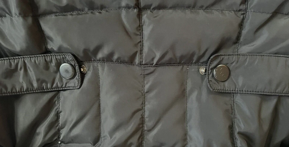 1 Abrigo Parka Madison Luxe Con Capucha Negro Piel Sintética Plumas de Ganso para Mujer L Usado en Excelente Condición Foto 3 de 4