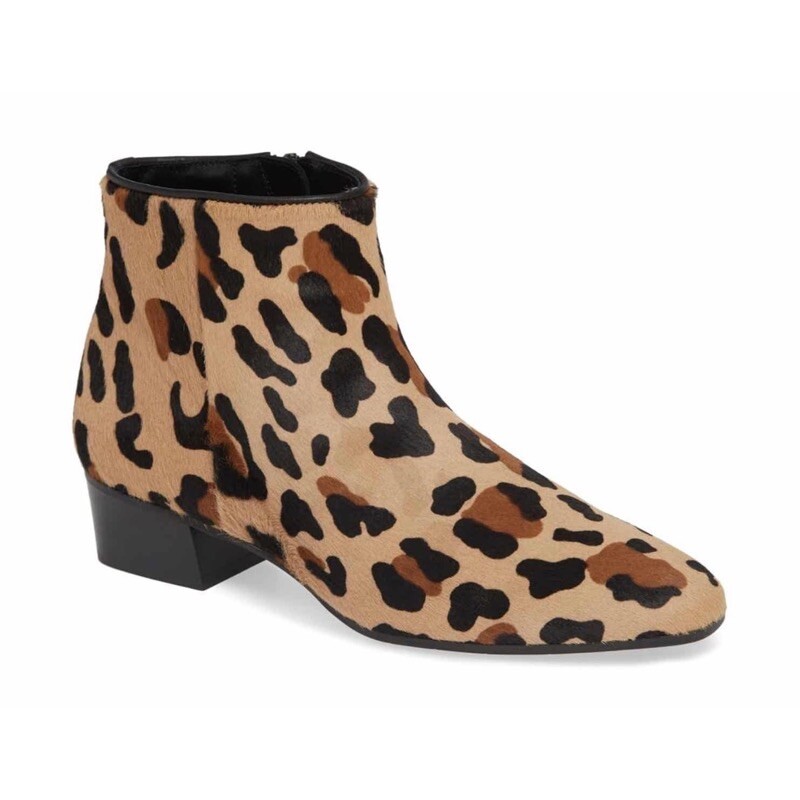 NEW NO BOX AQUATALIA $495 Leopard Print Fuoco Suede Stacked Heel