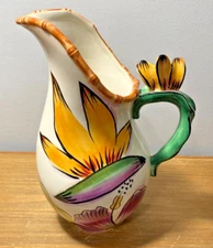 Vintage 2003 Clay Art Pitcher Stone Lite Hand Painted PARADISO Stoneware Pottery