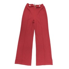 Gracia Women Belted Wide Leg Pants Burgundy Size S 1136