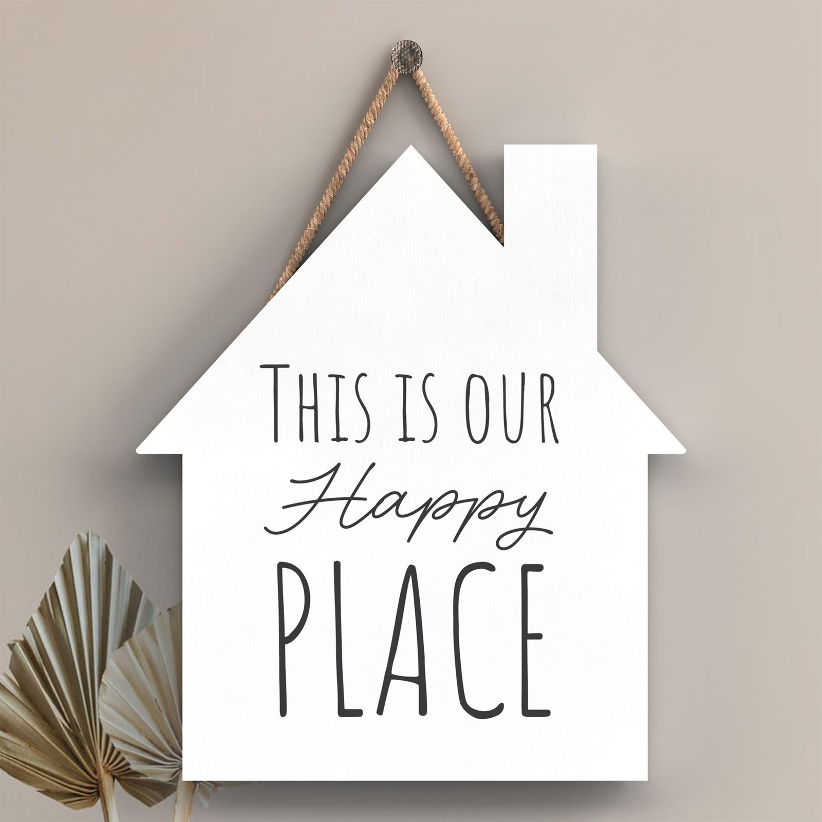Dogs Welcome Humorous Typography Wooden House Shaped Plaque
