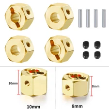 4PCS 12mm Hex Wheel Hub Extended Adapter Brass Adapters for 1/10 Redcat GEN8