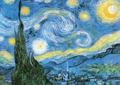 Kunstkarte Vincent van Gogh ''Die Sternennacht (Zypressen und Dorf)''