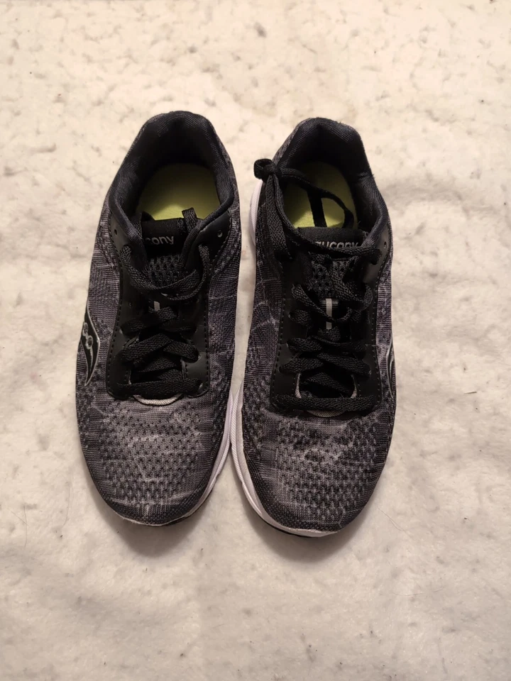 Saucony Grid Ideal Size 6 US Black Grey Print Light Running Shoes Sneakers  - Image 2 of 4