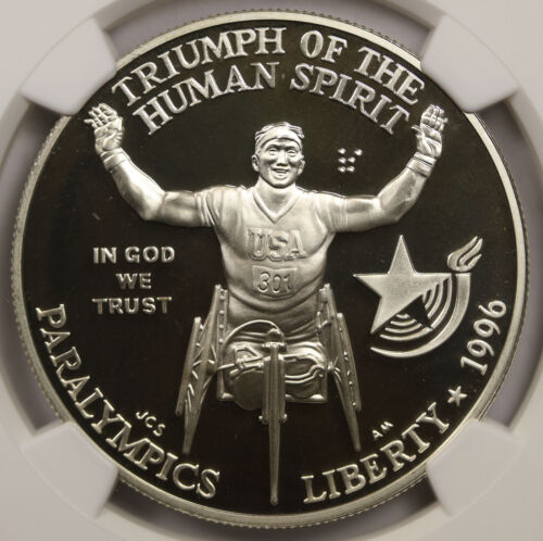 1996-P Olympics Paralympics Modern Silver Commemorative $1 PF 69 Ultra Cameo NGC - Picture 3 of 4