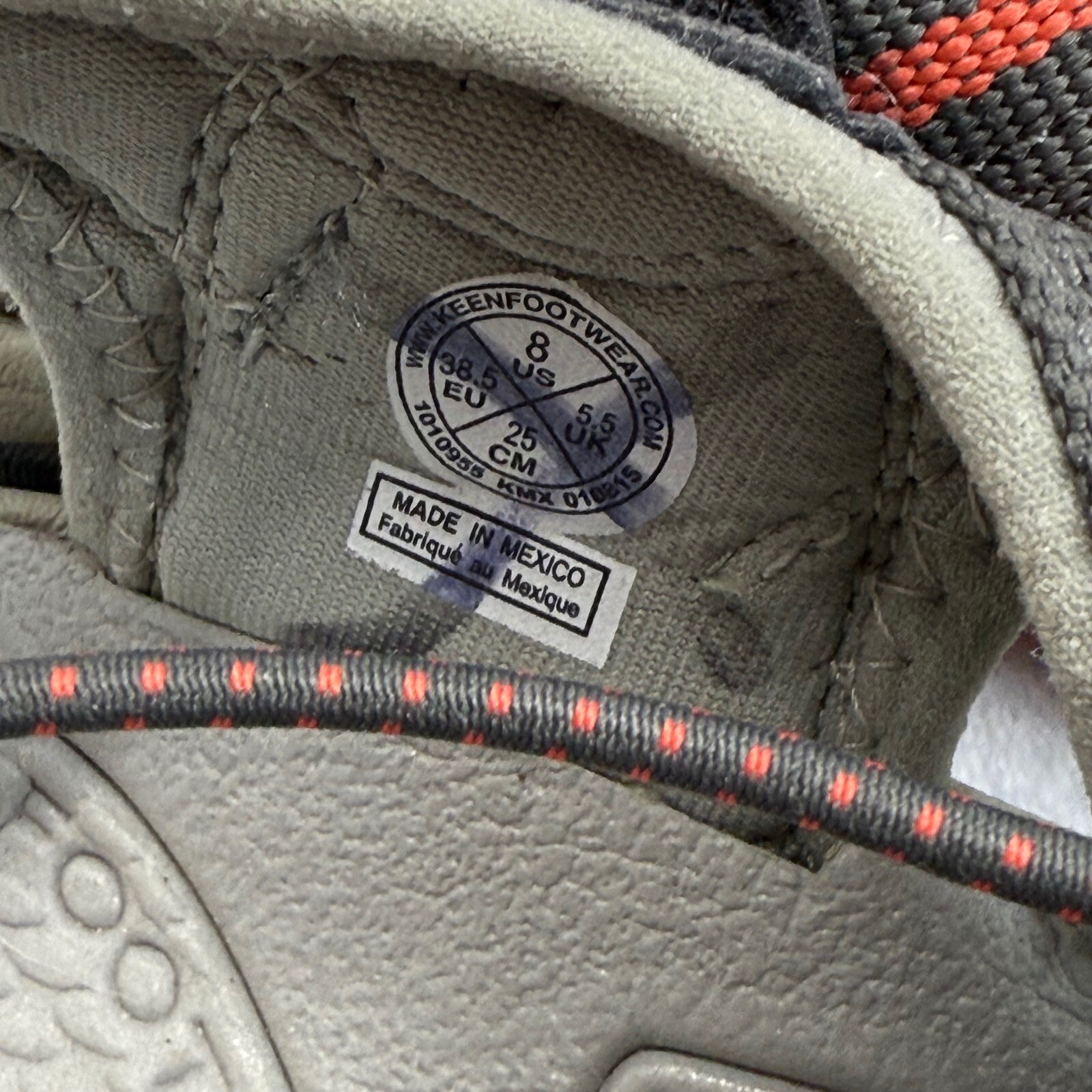 Scarpe sandali da trekking Keen impermeabili acqua Newport grigio arancione accento taglia 8