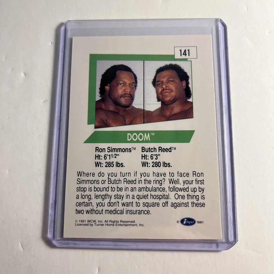 1991 Impel WCW - #141 Faarooq, Butch Reed, Doom (RC) - Image 2 of 2