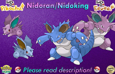  Shiny/Non-shiny Nidoran/Nidoking 6IV XL Let's Go Pikachu/Eevee HOME ( Legal)