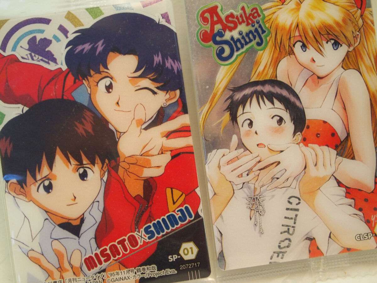 2pc Neon Genesis Evangelion Asuka & Shinji / Misato Card 2pc Neon Genesis Evangelion Asuka & Shinji / Misato Card