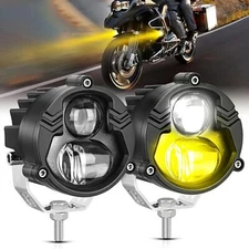 Nilight Motorcycle Driving Lights 2.7 inch White Amber Spot Beam Fog Light