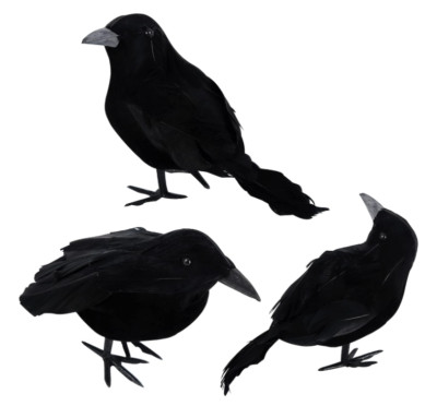 3x schwarze Krähen Vogel Halloween Baumbehang Garten Requisiten Dekoration Ornamente