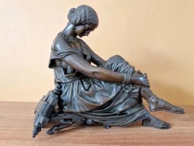 James Pradier (1790-1852) Sculpture en bronze Sapho assise fonte Susse Frères - Photo 1/4