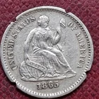 1865 S Seated Liberty Half Dime 5c Better Grade XF Details #89496