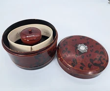 Vintage Collar Box, with Sterling Silver Adornment, & Collar with Sterling Butto