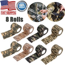 8 Rolls Camo Wrap Camouflage Tape Camo Stretch Bandage Self-Adhesive Tape 4.5M