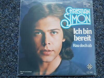 7'' Single Vinyl Christian Simon - Ich bin bereit Moderator Rockpop/ Billy Joel C
