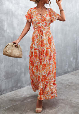 chinese dress ladies Plus Size Bold Tropical Maxi Dress – 2020AVE