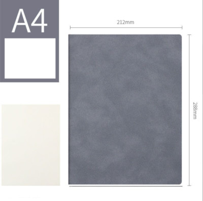 400 Seiten PU Leder A4 Softcover leeres Notizbuch - verdickt Studenten Business