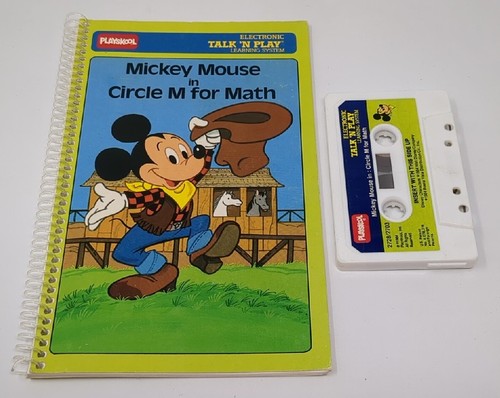 1984 Playskool Talk N Play Disney Mickey Mouse Circle M For Math Book & Cassette