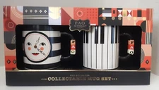Brand New Box FAO Schwarz Piano Collectible 20oz mug set of 2 Coffee Hot Cocoa