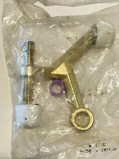 5 Brass Hinge Pin Door Stop White ends Adjustable Stop New In Bags NOS