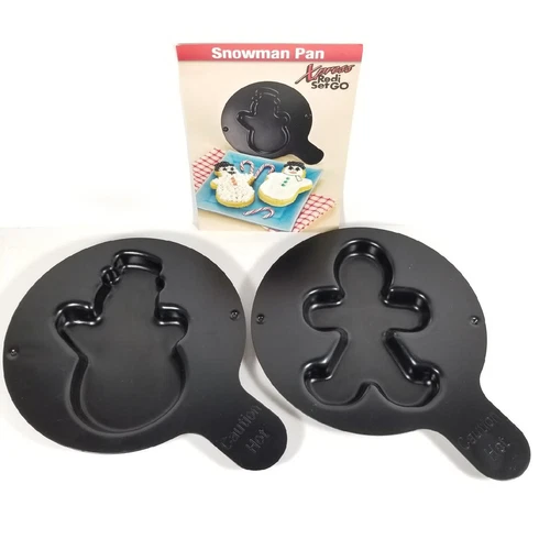 2 GT Xpress Redi Set Go HOLIDAY PAN LOT Gingerbread Man Snowman Set Recipes Xmas