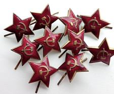 Original cap badges from the Second World War, Soviet Russia, Army, RED STAR.