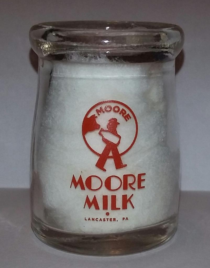 Very Nice Moore Milk 3/4 oz. Glass Creamer Bottle Lancaster, Pa eBay