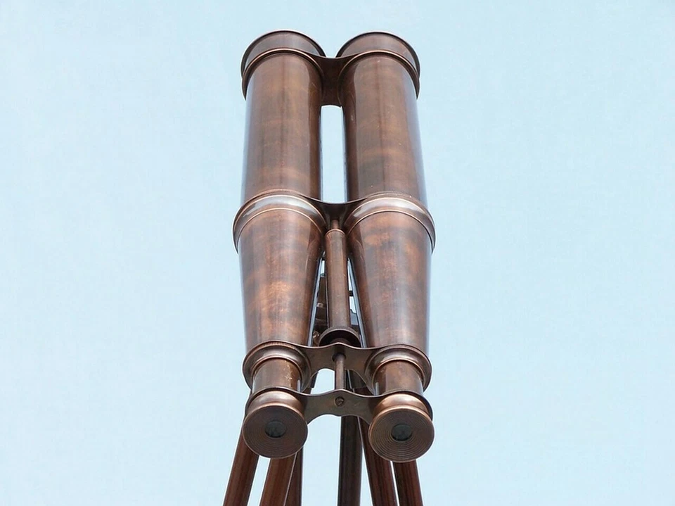 SIFAAT WORLD 62" Floor Standing Admiral's Antique Copper Magnifying Binoculars - Image 2 of 4