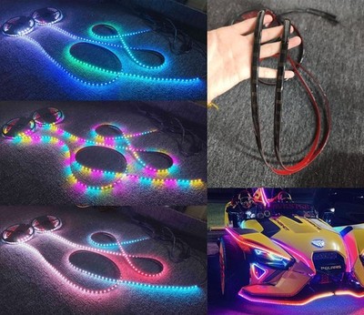 2FT x4PCS RGB CHASING Multi-Color Addressable Tinted Light Strips Fit Slingshot