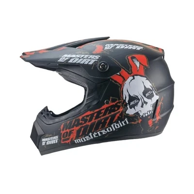 Crosshelm Helm Kinderhelm Motorradhelm Motocross Masters of Dirt Schwarz Rot - Bild 1 von 4
