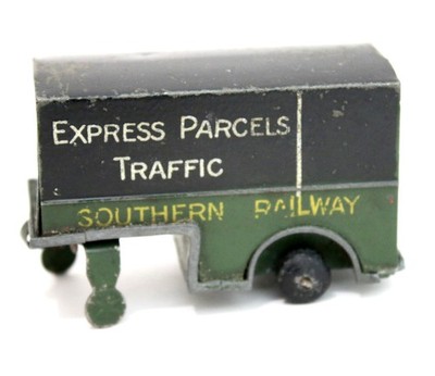 Dinky Toys Vorkrieg 33r SOUTHERN RAILWAY mechanisches Pferd RAR Vorkriegsanhänger