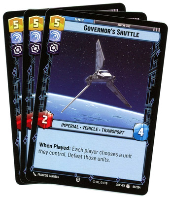 x3 Governor's Shuttle 99/264 - A Lawless Time LAW - Star Wars SWU - NM/M