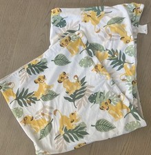 Disney Baby Lion King Simba Blanket Green Leaf Tan Back Velour 30x40" Lovey VGUC
