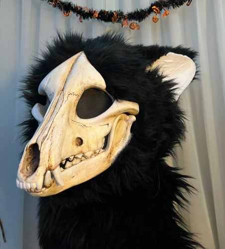 Skulldog fursuit head premade partial skully