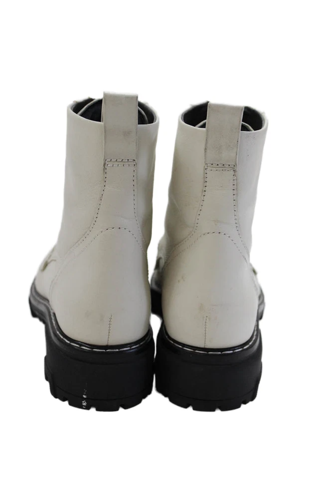 Botas al tobillo Rag & Bone de cuero sin cordones con cremallera blancas talla 7,5 para mujer Foto 3 de 4