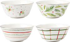 Bayberry Set of 4 All-Purpose Bowls for Holiday Hosting & Drinks