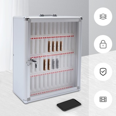 Cell Phones Storage Cabinet 48 Slots Clear Pocket Chart Storage Locker Box