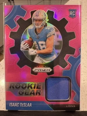 2025 panini prizm RGR-ITA Isaac Teslaa Rookie Gear Pink Patch | eBay