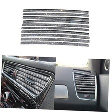 10PCS Bling Car Air Conditioner Vent Outlet Trim Decoration Strips,Shiny White