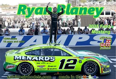 #ad Salvinos JR Models PF2025RBNH #12 Menards 2025 Ryan Blaney Mustang 1 24 kit $44.00