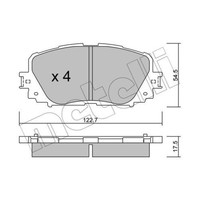 Metelli BremsbeläGe Bremsbelegsatz Vorne FüR Toyota Yaris Yaris/Vios