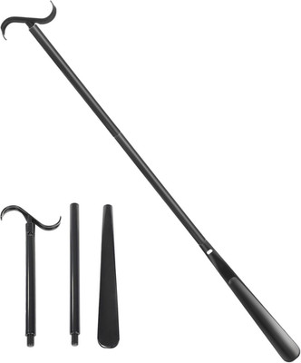 Long Handle Shoe Horn for Seniors -33.5'' Long Dressing Stick, Shoe Helper with S