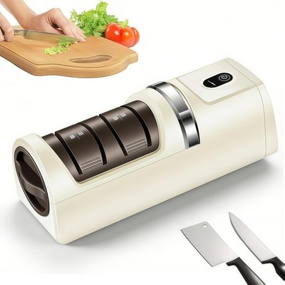 Cordless Electric Knife Sharpener 3 Stage Diamond Grinder USB Rechargeable US