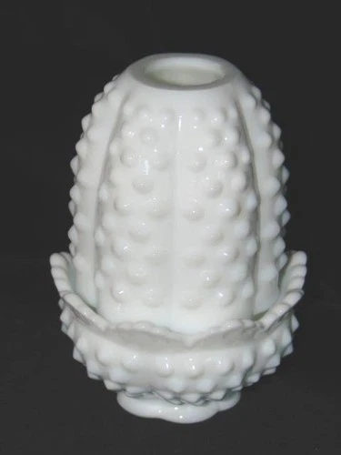 Sweet Vintage FENTON White MILK GLASS Fairy Lamp CANDLE HOLDER LAMP