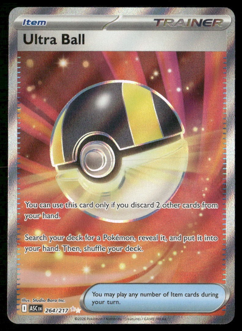 Ultra Ball 264/217 Ultra Rare Ascended Heroes Pokemon Near Mint