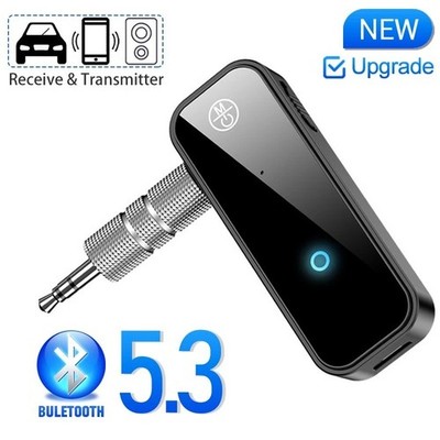 2 in 1 Wireless Adapter 3.5 mm Audio AUX Adapter Bluetooth 5.3 Transmitter Recor